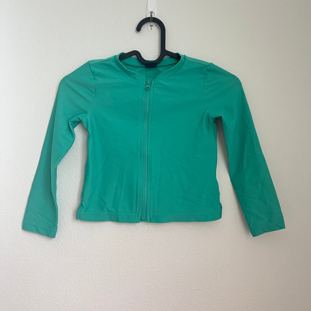 Baby Gap Teal Long-Sleeve Zip-Front Swimming Top 5Y Gorpcore Athleisure Sporty
